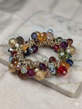 Vibrant Bohemian Beaded Charm Bracelet
